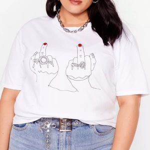 Nasty Gal Middle Finger T-shirt